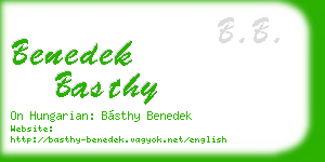 benedek basthy business card
