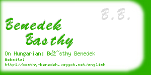 benedek basthy business card